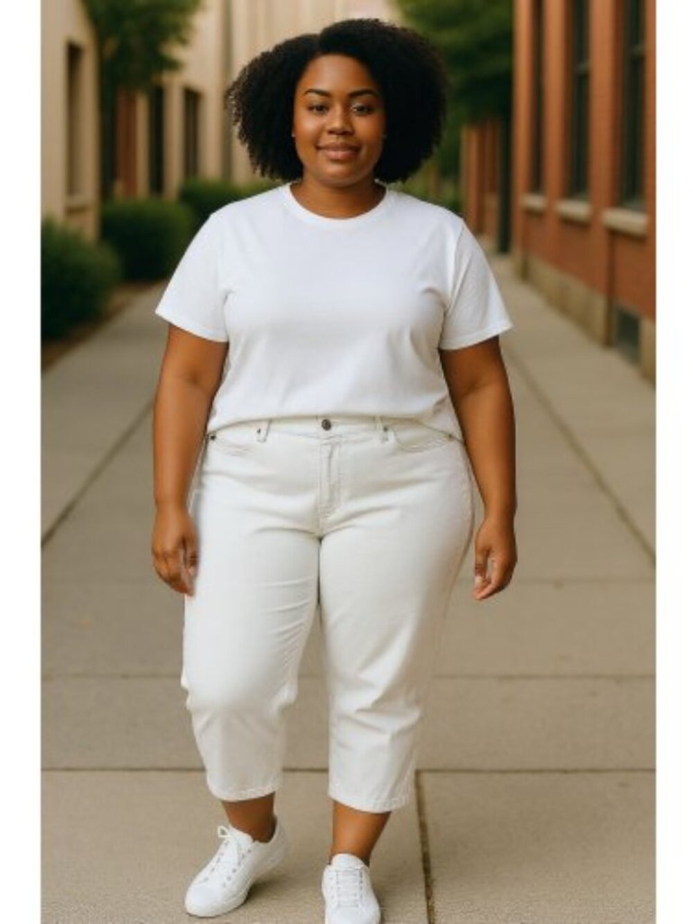 STYLE & CO White Stretch Denim Capri Length Jeans Ladies Plus Size 22W